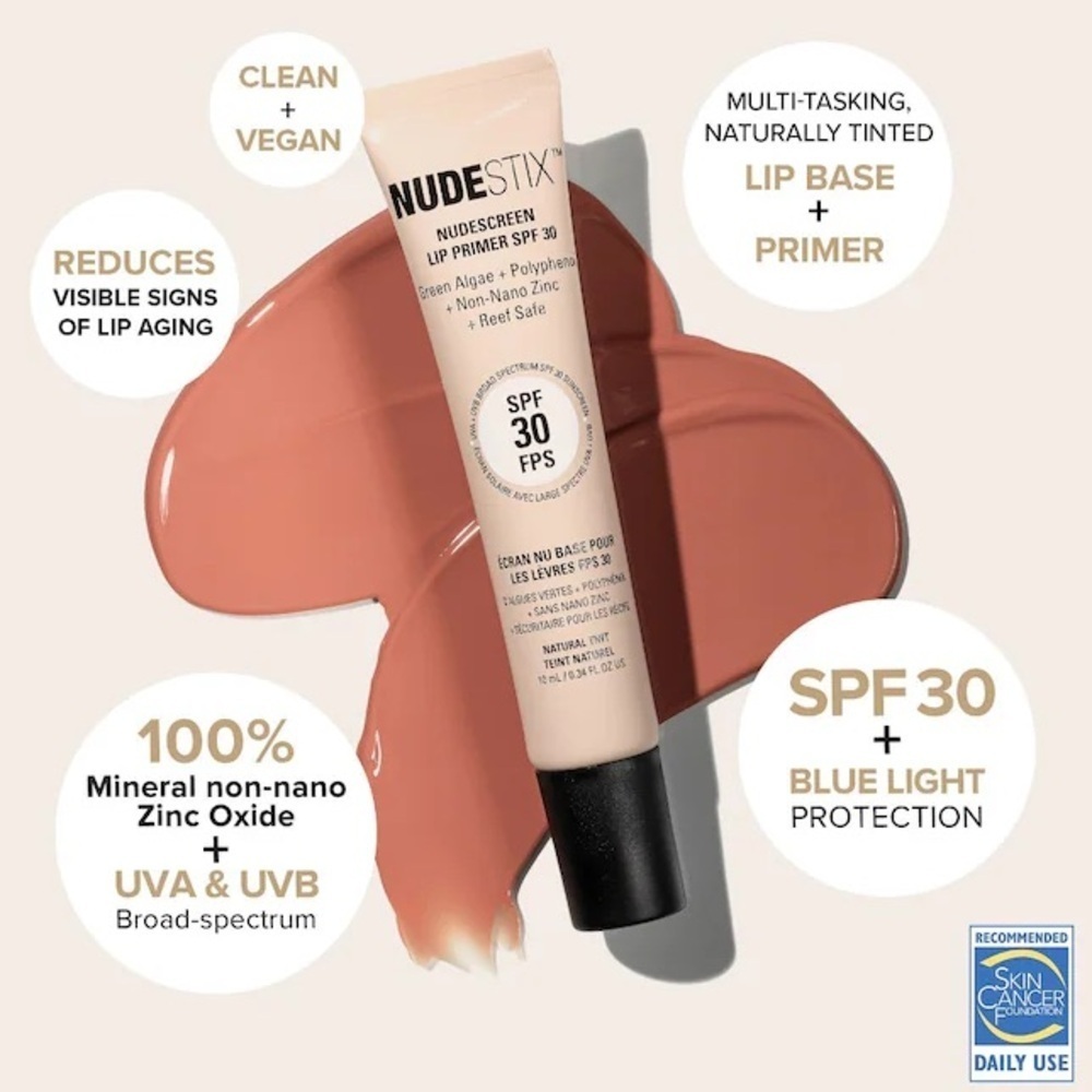 Nudestix NATURAL Nudescreen Lip Primer SPF 30 SPF30 | NEW | Anti Aging - Picture 5 of 13